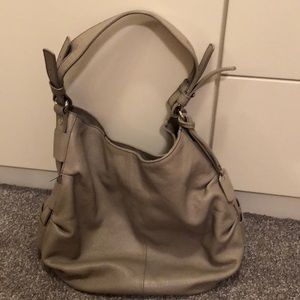 Grayish/tan Leather Furla Hobo bag.